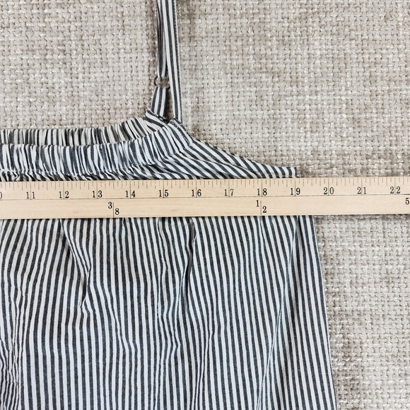 Dylan Railroad Stripe Sun Dress A-Line Midi Womens M Black White Ruffled - Picture 4 of 10